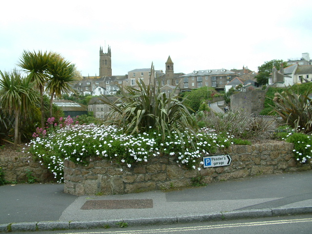 Flowers by the inner harbour, Penzance. 31 May 2003.